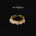 French-style popcorn open ring with elegant vibe