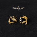 Vintage wheat earrings with black asymmetric design