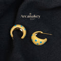 Cute Dopamine Yellow Polka Dot C-Hoop Earrings