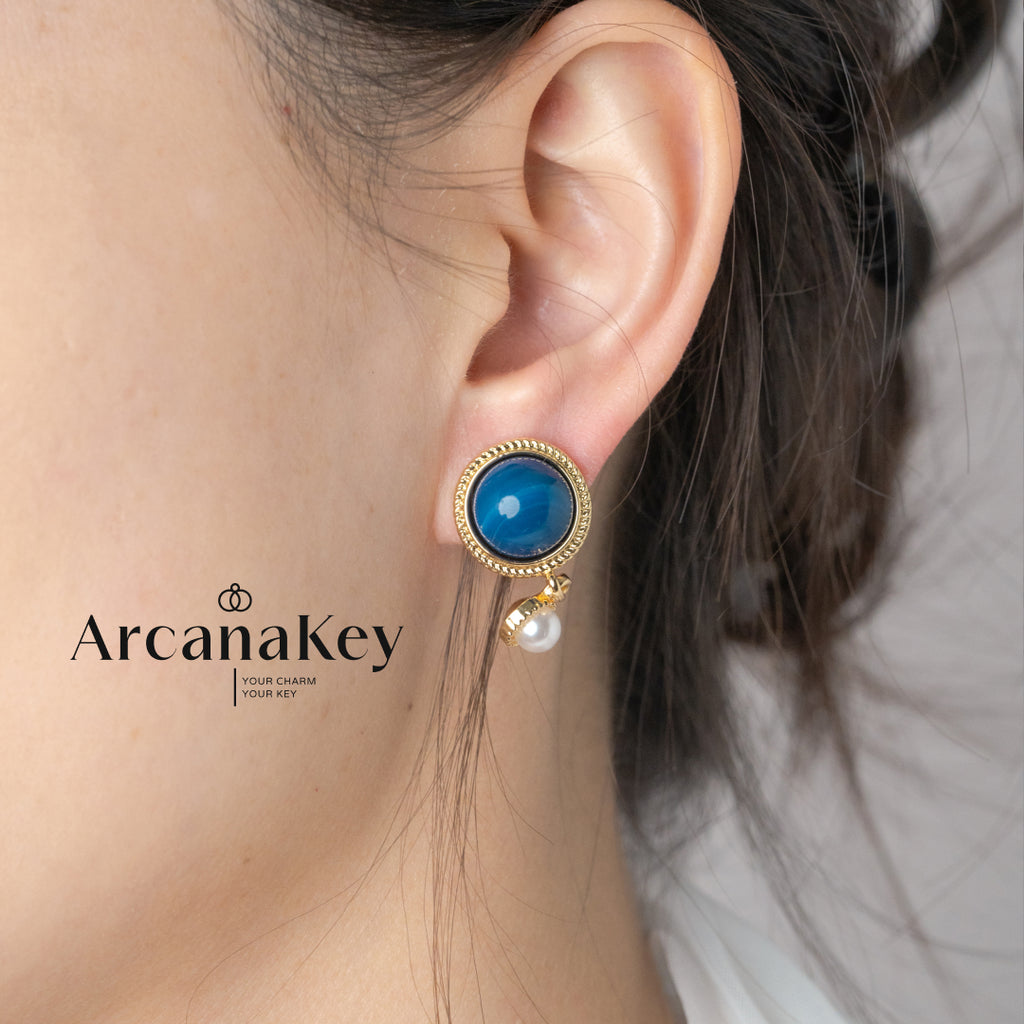 Vintage French-style earrings inspired by the Blue Danube