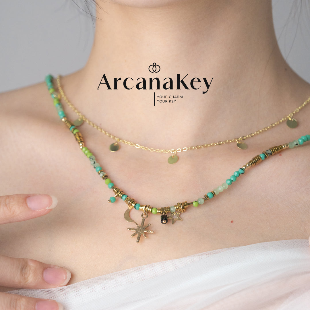 Blue Star Beaded Necklace, Bohemian Style, Chic & Elegant, Lightweight Luxury