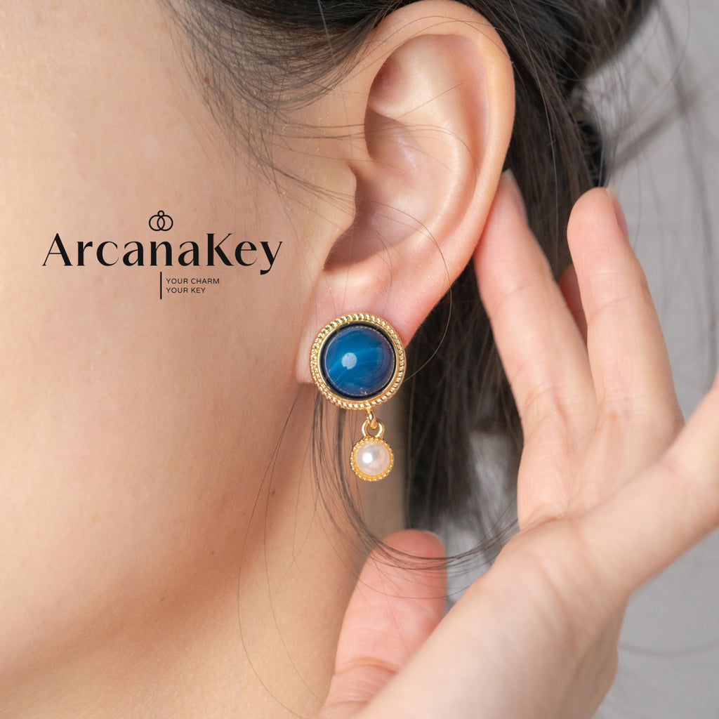 Vintage French-style earrings inspired by the Blue Danube