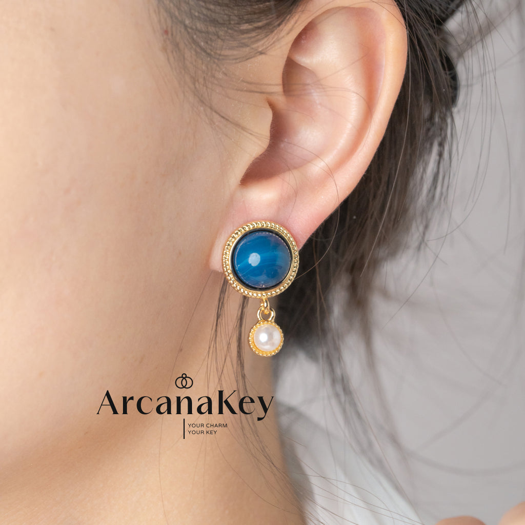 Vintage French-style earrings inspired by the Blue Danube