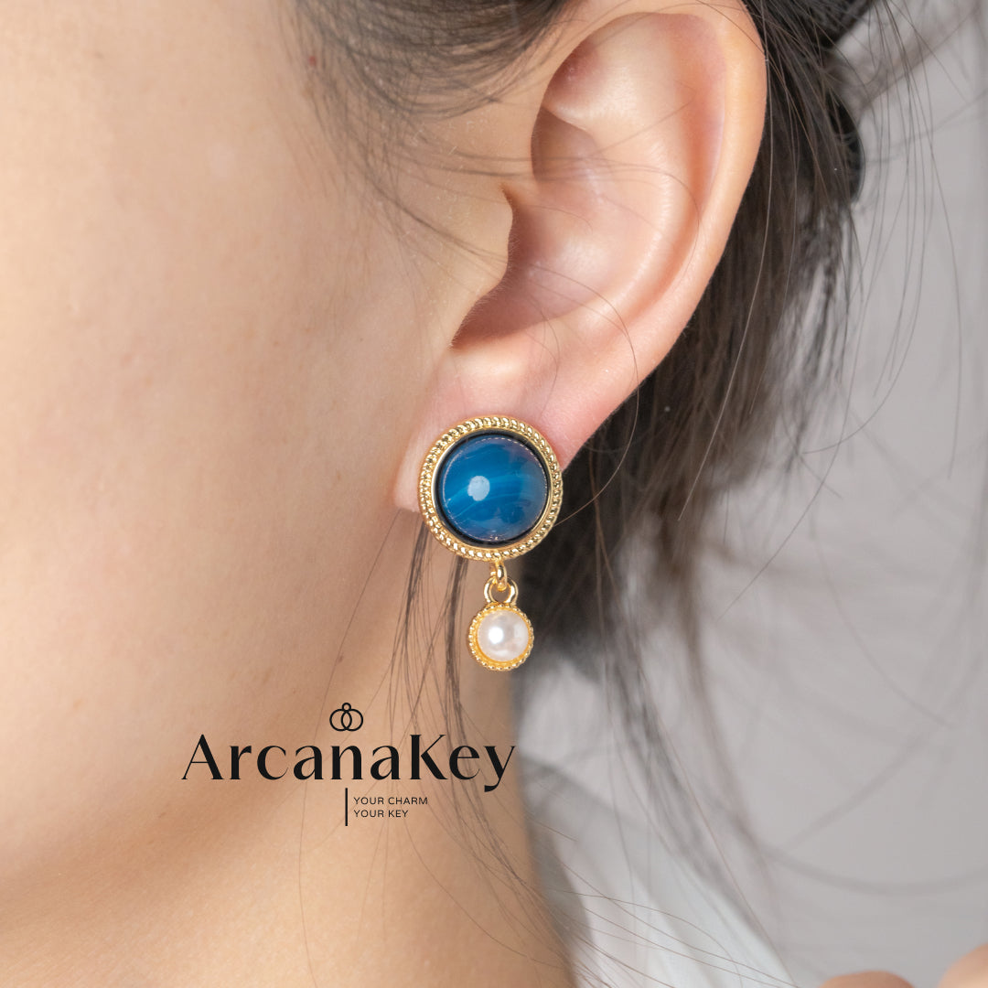 Vintage French-style earrings inspired by the Blue Danube