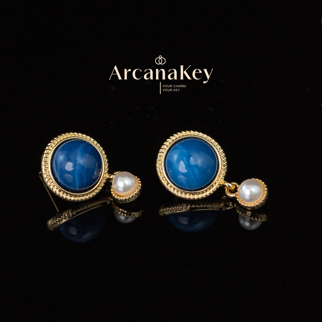 Vintage French-style earrings inspired by the Blue Danube