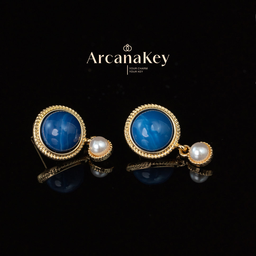 Vintage French-style earrings inspired by the Blue Danube