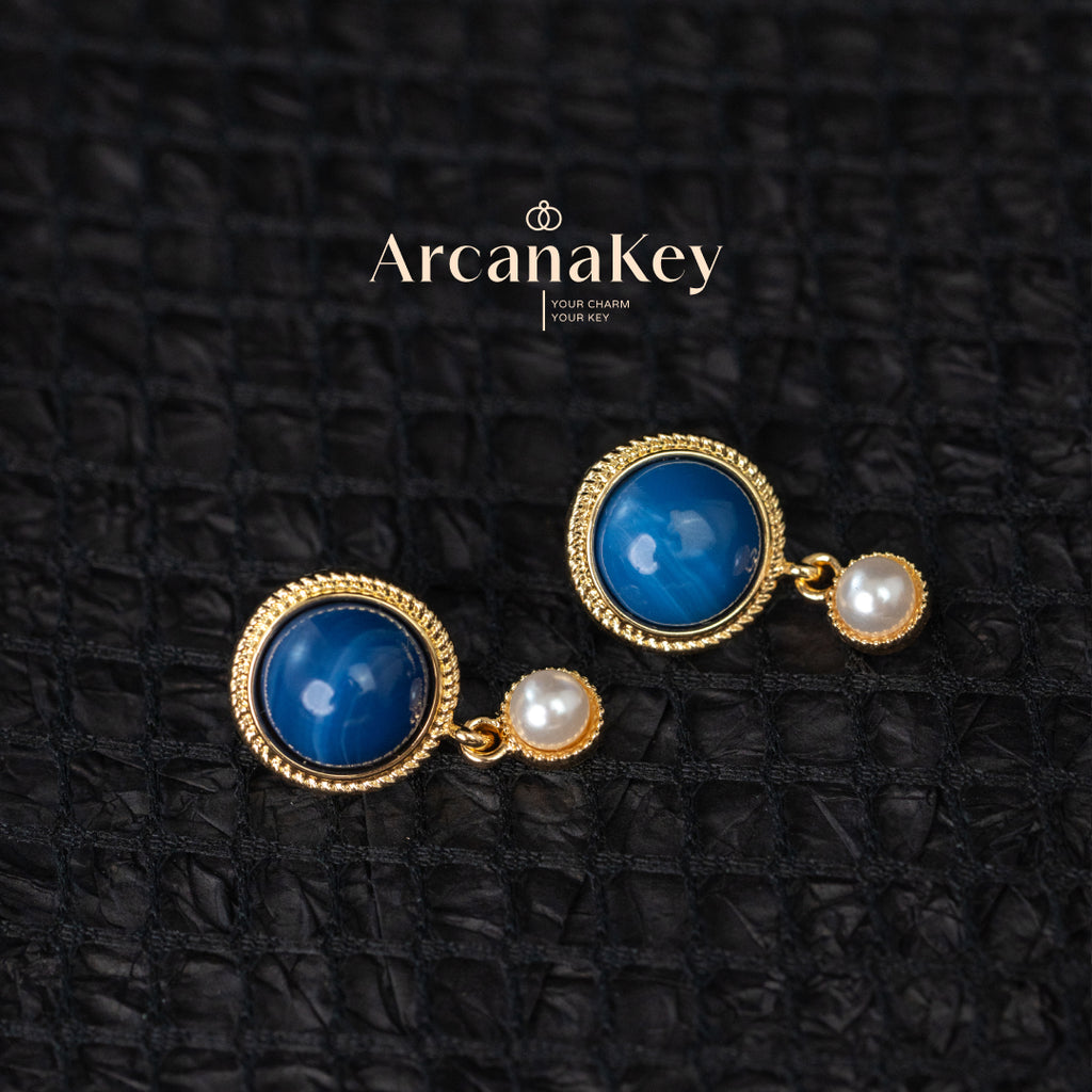 Vintage French-style earrings inspired by the Blue Danube