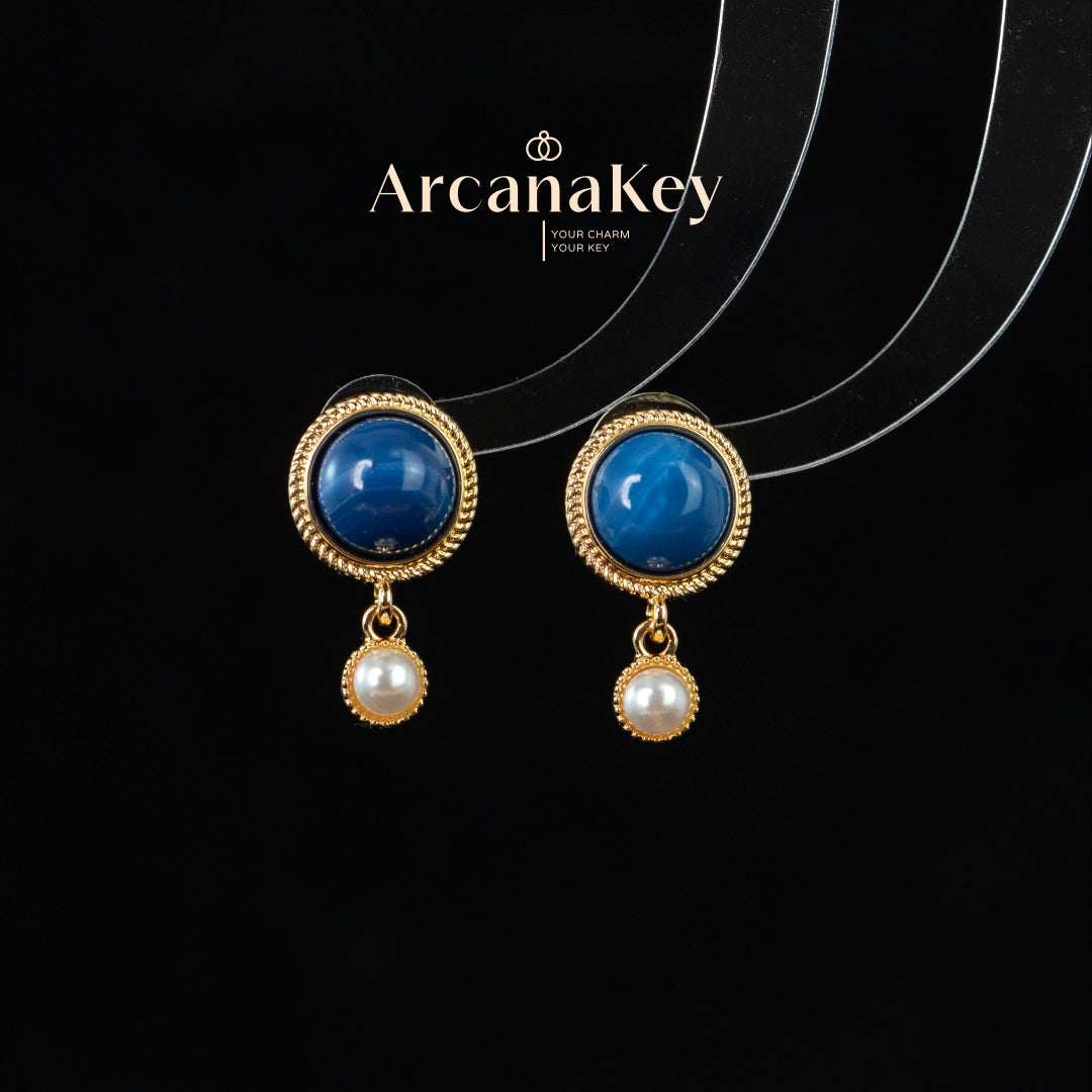 Vintage French-style earrings inspired by the Blue Danube