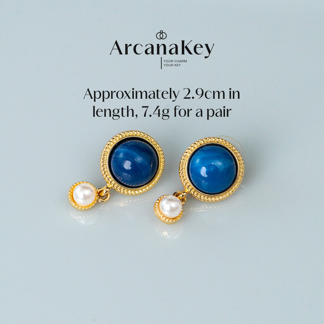 Vintage French-style earrings inspired by the Blue Danube