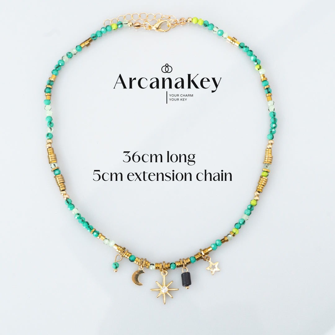 Blue Star Beaded Necklace, Bohemian Style, Chic & Elegant, Lightweight Luxury