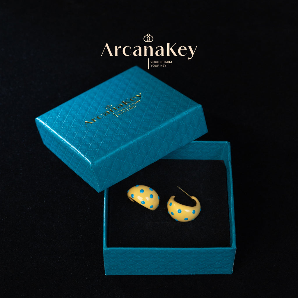 Cute Dopamine Yellow Polka Dot C-Hoop Earrings