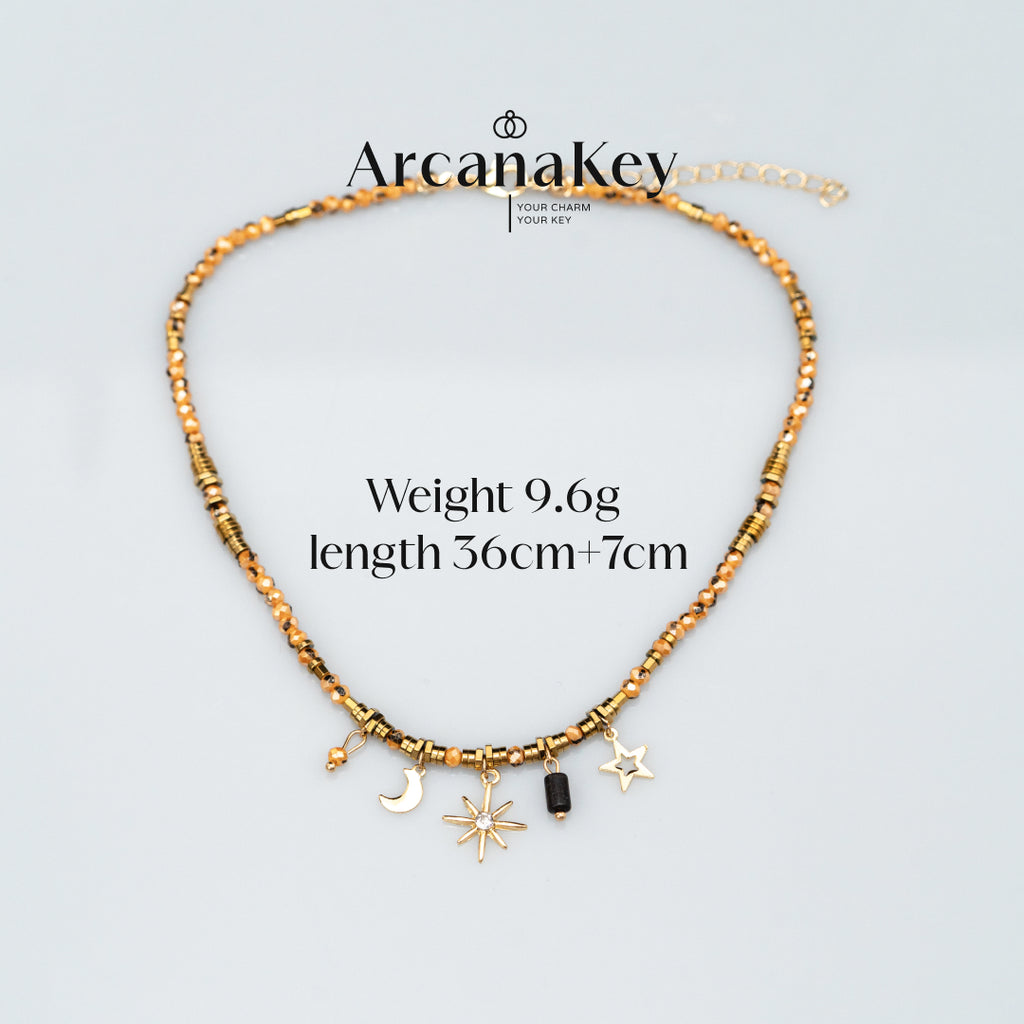 Blue Star Beaded Necklace, Bohemian Style, Chic & Elegant, Lightweight Luxury